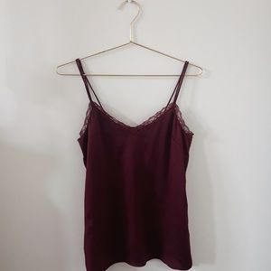 Allsaints burgundy lace tank